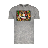 Cloud Rock distressed christmas sunflowers leopard cowhide background Vintage Tee - Jasminsmagicworld