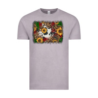 Vintage Zinc distressed christmas sunflowers leopard cowhide background Vintage Tee - Jasminsmagicworld
