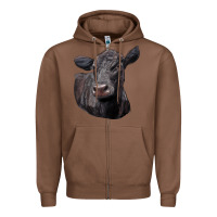 Chestnut Black Angus Cow Illustrations Zipper Hoodie - LillyAllenDesigns