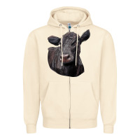 Sandshell Black Angus Cow Illustrations Zipper Hoodie - LillyAllenDesigns