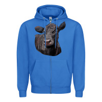 True Royal Black Angus Cow Illustrations Zipper Hoodie - LillyAllenDesigns