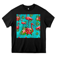 Black flamingo seamless pattern Heavy Core Tee - HRA Design Shop