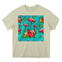 Mossy flamingo seamless pattern Heavy Core Tee - HRA Design Shop
