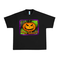 Black Happy Halloween Pumpkin Urban Heavy Tee - Jasminsmagicworld