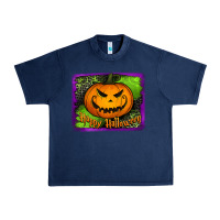 Navy Happy Halloween Pumpkin Urban Heavy Tee - Jasminsmagicworld