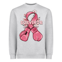 Heather Grey survivor breast cancer with boxing gloves Heavyweight Sweatshirt - MaliasSmallBusiness