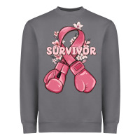 Survivor Breast Cancer With Boxing Gloves Heavyweight Sweatshirt | Teevron