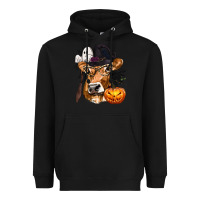 Black Boo Heifer Cow Halloween Heavyweight Hoodie - texasbilliewilder