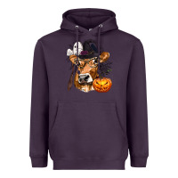 Plum Boo Heifer Cow Halloween Heavyweight Hoodie - texasbilliewilder