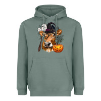 Sage Boo Heifer Cow Halloween Heavyweight Hoodie - texasbilliewilder