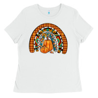 White fall pumpkin rainbow Ladies Tee - JahusDesignShop