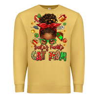 Antique Gold santas favorite cat mom Premium Sweatshirt - texasbilliewilder