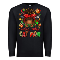 Black santas favorite cat mom Premium Sweatshirt - texasbilliewilder