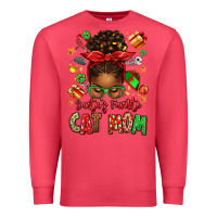 Cardinal santas favorite cat mom Premium Sweatshirt - texasbilliewilder