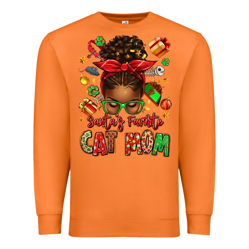 Santas Favorite Cat Mom Premium Sweatshirt by texasbilliewilder | Teevron