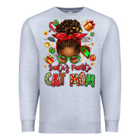 Heather Grey santas favorite cat mom Premium Sweatshirt - texasbilliewilder