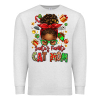 Oatmeal Heather santas favorite cat mom Premium Sweatshirt - texasbilliewilder