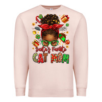Pale Pink santas favorite cat mom Premium Sweatshirt - texasbilliewilder
