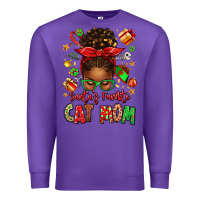Purple santas favorite cat mom Premium Sweatshirt - texasbilliewilder