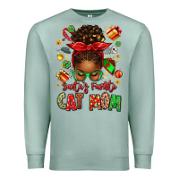 Seafoam santas favorite cat mom Premium Sweatshirt - texasbilliewilder