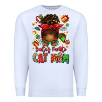 White santas favorite cat mom Premium Sweatshirt - texasbilliewilder