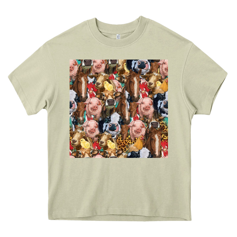 Western Farm Animals Seamless Pattern Heavy Core Tee by HRA Design Shop | Teevron