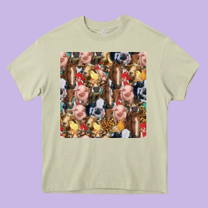 Western Farm Animals Seamless Pattern Heavy Core Tee Designed By Hra Design Shop
