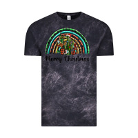 Cloud Black merry christmas cactus rainbow Vintage Tee - BarkalooDesign