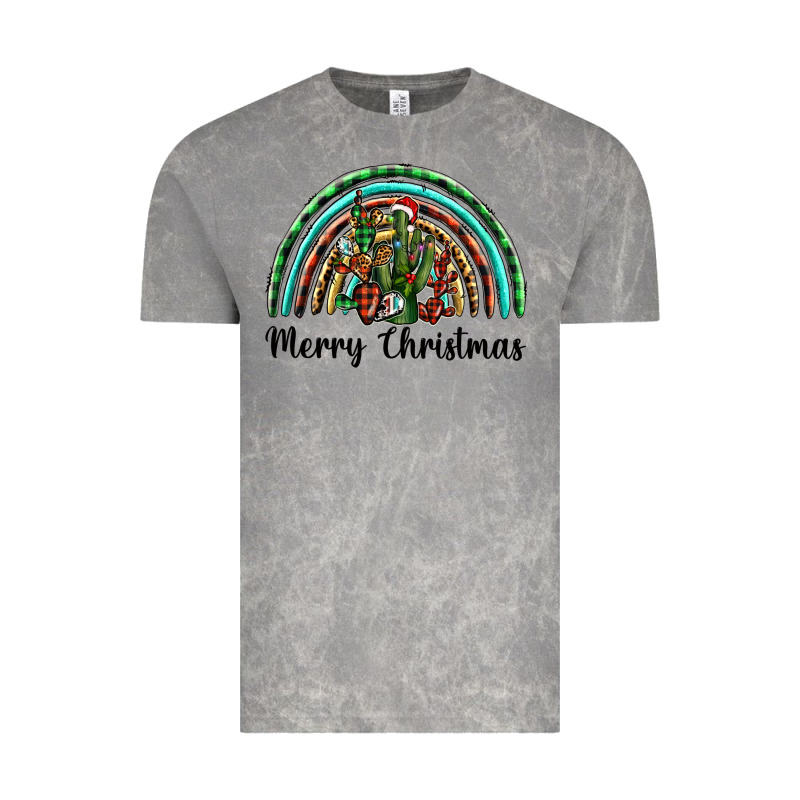 Merry Christmas Cactus Rainbow Vintage Tee by BarkalooDesign | Teevron
