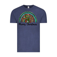 Vintage Denim merry christmas cactus rainbow Vintage Tee - BarkalooDesign
