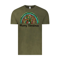 Vintage Olive merry christmas cactus rainbow Vintage Tee - BarkalooDesign