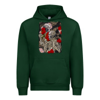 Forest Green Two skeletons hugging Valentine's Day Urban Hoodie - FaDigitalArtStudio