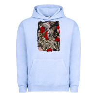Pigment Grape Ice Two skeletons hugging Valentine's Day Urban Hoodie - FaDigitalArtStudio