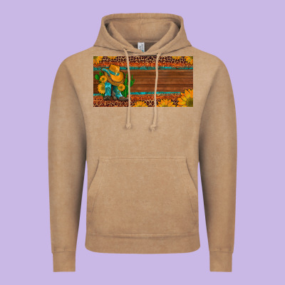 Custom Cowboy Boots Sunflowers And Cactus License Plate Vintage Hoodie Designed By Artiststas
