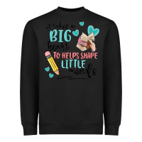 Black it takes a big hearts to helps shape little minds Heavyweight Sweatshirt - MaliasSmallBusiness