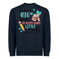 Navy it takes a big hearts to helps shape little minds Heavyweight Sweatshirt - MaliasSmallBusiness