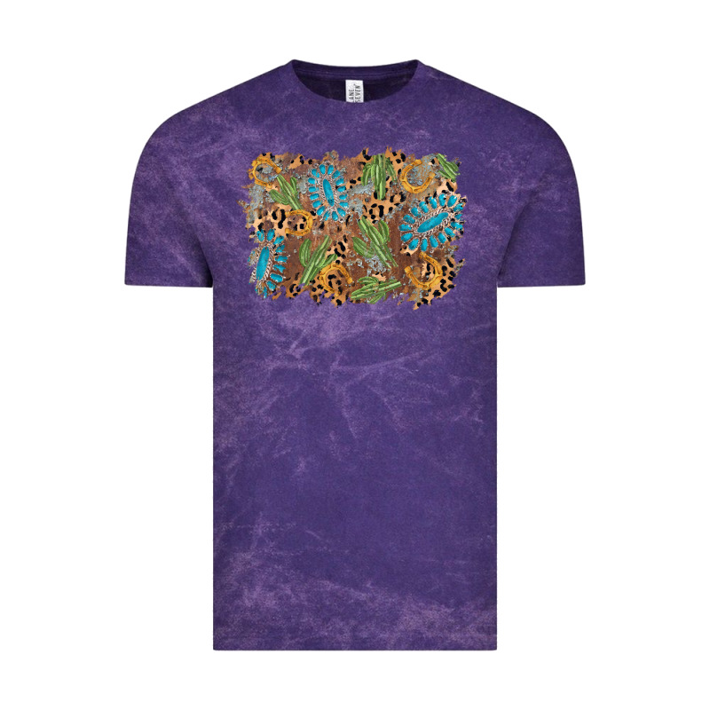 Horseshoe Leopard Gemstone Cactus Background Vintage Tee by AdoDesignShop | Teevron