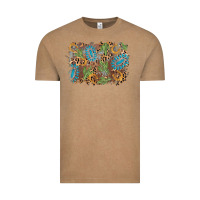 Vintage Coffee horseshoe leopard gemstone cactus background Vintage Tee - AdoDesignShop