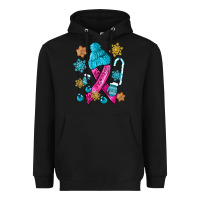 Black winter breast cancer ribbon Heavyweight Hoodie - NancyCooperArtShop