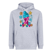 Heather Grey winter breast cancer ribbon Heavyweight Hoodie - NancyCooperArtShop