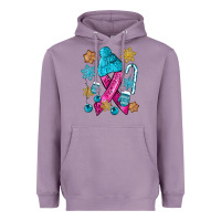 Lavender winter breast cancer ribbon Heavyweight Hoodie - NancyCooperArtShop