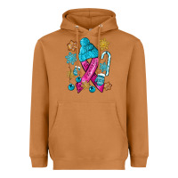 Meerkat winter breast cancer ribbon Heavyweight Hoodie - NancyCooperArtShop