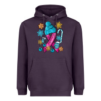 Winter Breast Cancer Ribbon Heavyweight Hoodie | Teevron