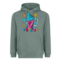 Sage winter breast cancer ribbon Heavyweight Hoodie - NancyCooperArtShop