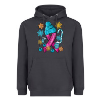 Smoke winter breast cancer ribbon Heavyweight Hoodie - NancyCooperArtShop