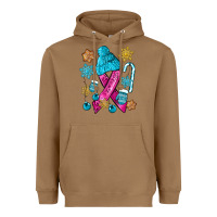 Toasted Coconut winter breast cancer ribbon Heavyweight Hoodie - NancyCooperArtShop