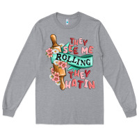 Heather Grey they see me rolling they hatin Long Sleeve Tee - MaliasSmallBusiness