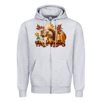 Heather Grey Fall Vibes Squirrel Zipper Hoodie - LillyAllenDesigns