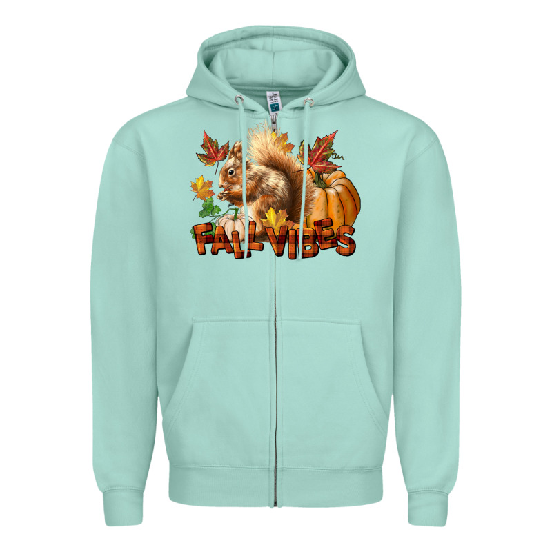 Fall Vibes Squirrel Zipper Hoodie by LillyAllenDesigns | Teevron
