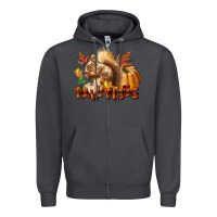 Smoke Fall Vibes Squirrel Zipper Hoodie - LillyAllenDesigns